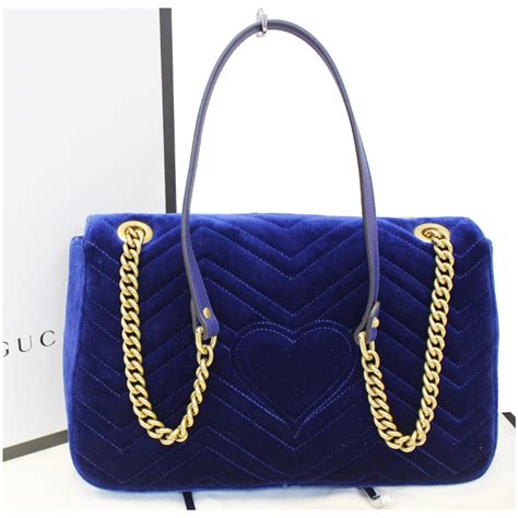 gucci handbag blue velvet|Gucci velvet bag marmont.